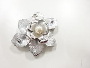 アンティーク　パール花帯留め